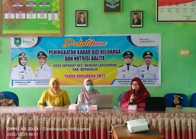 PKK Desa Sepahat Melaksanakan Pelatihan Peningkatan Kadar Gizi Keluarga dan Nutrisi Balita