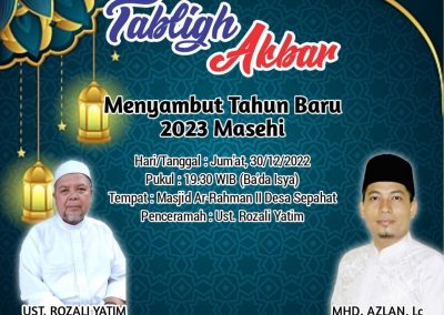 Menyambut Tahun Baru 2023 Masehi, Pemerintah Desa Sepahat Gelar Tabliq Akbar dan Santunan Anak Yatim dan Kaum Dhuafa
