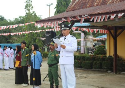 Akhir Masa Jabatan, Kepala Desa Sepahat MHD. AZLAN Pimpin Upacara HUT REPUBLIK INDONESIA KE 78