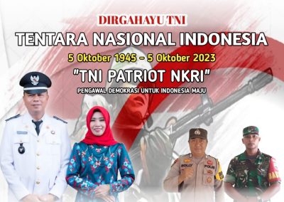 PEMERINTAH DESA SEPAHAT MENGUCAPKAN DIRGAHAYU TENTARA NASIONAL INDONESIA “TNI PATRIOT KITA “