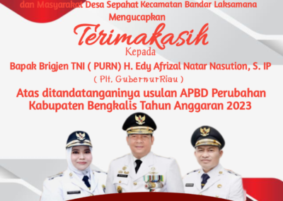 Pemerintah Desa Sepahat dan Masyarakat Desa Sepahat Mengucapkan Terima Kasih Kepada Plt. Gubernur Riau